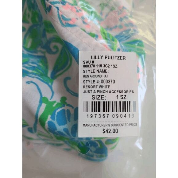 ☀🌴🏌 NWT LILLY PULITZER Women’s Run Around Hat Resort White Print - Picture 6 of 10